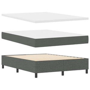 vidaXL Lit tapissier avec matelas Gris foncé 140 x 200 cm Tissu