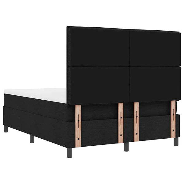 vidaXL Lit continental avec matelas Noir 140 x 200 cm Tissu