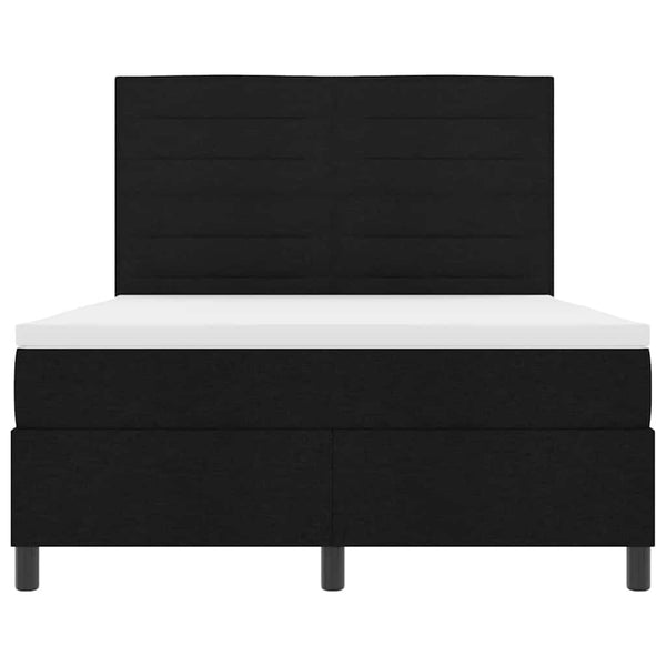 vidaXL Lit continental avec matelas Noir 140 x 200 cm Tissu