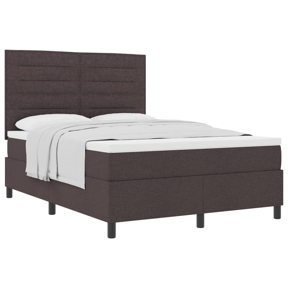 Boxspringbett mit Matratze Dunkelbraun 140x200 cm