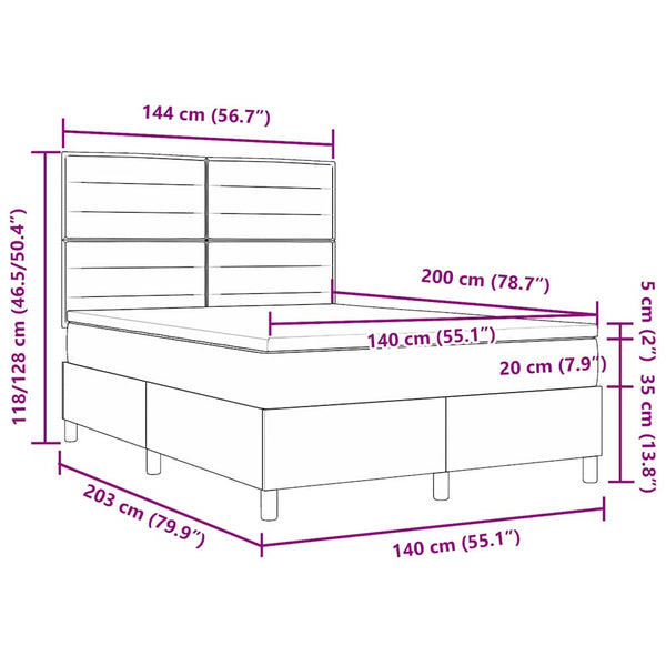 Boxspringbett mit Matratze Dunkelbraun 140x200 cm