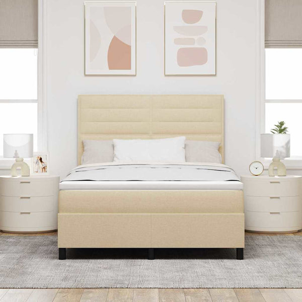 Boxspringbett Creme 140x200 cm