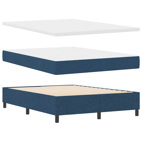 Boxspringbett Blau 140x200 cm mit Matratze