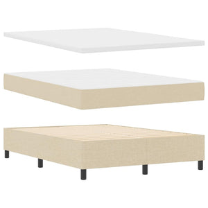 vidaXL Lit avec sommier tapissier et matelas crème 160x200 cm Tissu