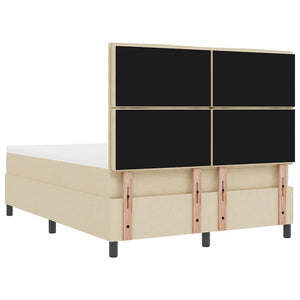 vidaXL Lit avec sommier tapissier et matelas crème 160x200 cm Tissu