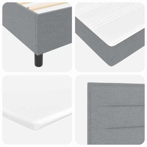 vidaXL Lit coffre tapissier avec matelas gris clair 180 x 200 cm Tissu