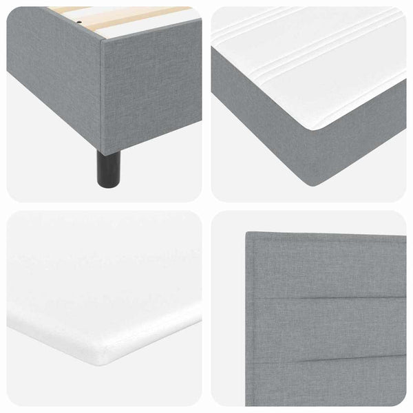 vidaXL Lit coffre tapissier avec matelas gris clair 180 x 200 cm Tissu