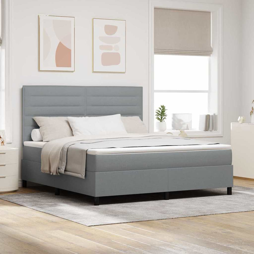 Boxspringbett mit Matratze Hellgrau 180x200 cm