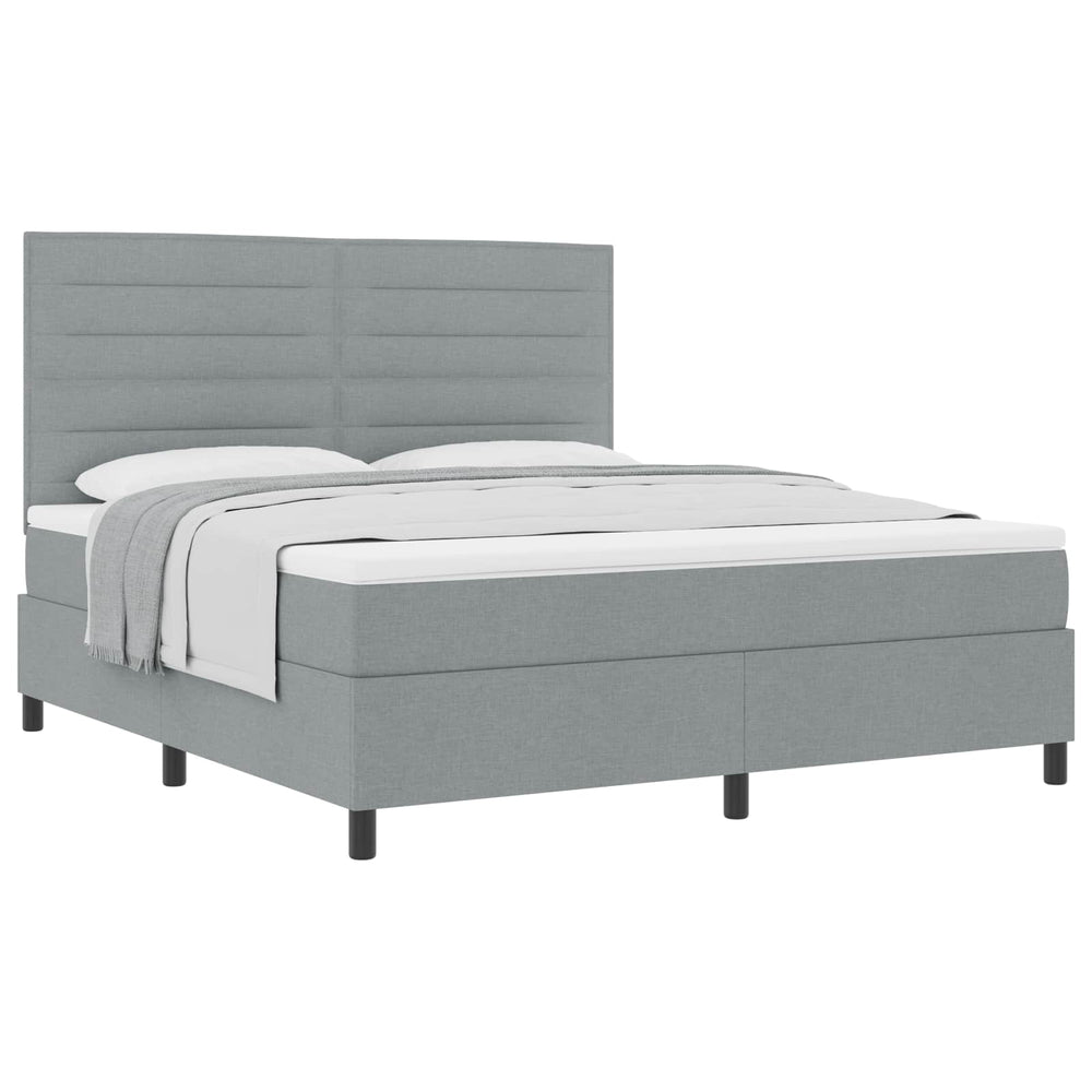 Boxspringbett mit Matratze Hellgrau 180x200 cm