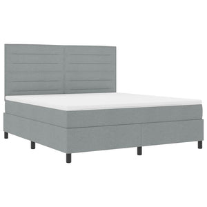 vidaXL Lit coffre tapissier avec matelas gris clair 180 x 200 cm Tissu