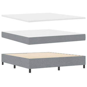 vidaXL Lit coffre tapissier avec matelas gris clair 180 x 200 cm Tissu