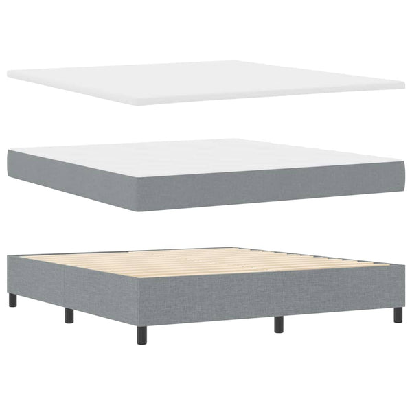 vidaXL Lit coffre tapissier avec matelas gris clair 180 x 200 cm Tissu