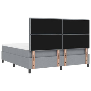 vidaXL Lit coffre tapissier avec matelas gris clair 180 x 200 cm Tissu