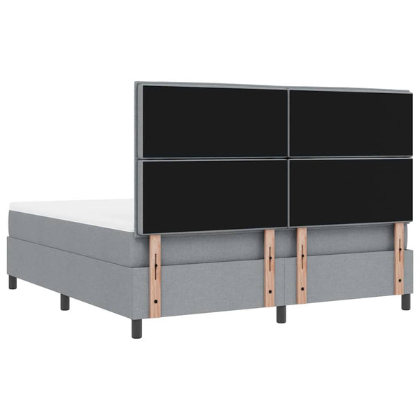 vidaXL Lit coffre tapissier avec matelas gris clair 180 x 200 cm Tissu