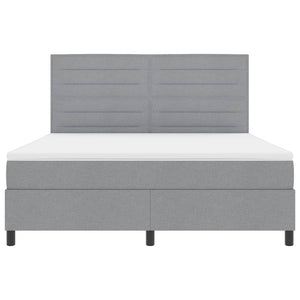 vidaXL Lit coffre tapissier avec matelas gris clair 180 x 200 cm Tissu