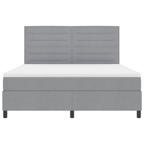 vidaXL Lit coffre tapissier avec matelas gris clair 180 x 200 cm Tissu