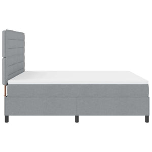 vidaXL Lit coffre tapissier avec matelas gris clair 180 x 200 cm Tissu