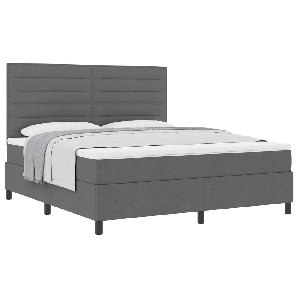 Boxspringbett mit Matratze Dunkelgrau 180x200 cm