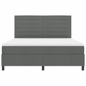 vidaXL Lit à sommier tapissier avec matelas Gris foncé 180 x 200 cm Tissu