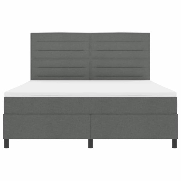 vidaXL Lit à sommier tapissier avec matelas Gris foncé 180 x 200 cm Tissu