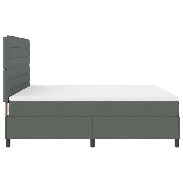 vidaXL Lit à sommier tapissier avec matelas Gris foncé 180 x 200 cm Tissu