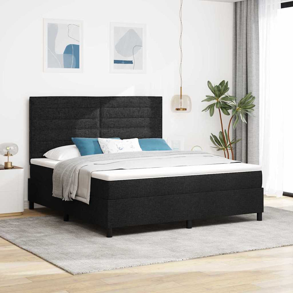 Boxspringbett mit Matratze Schwarz 180x200 cm