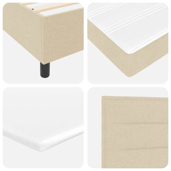 vidaXL Lit coffre tapissier avec matelas crème 180 x 200 cm Tissu