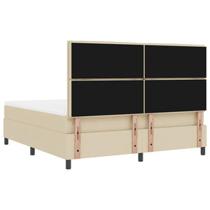 vidaXL Lit coffre tapissier avec matelas crème 180 x 200 cm Tissu