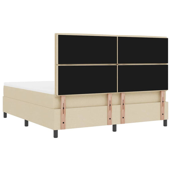 vidaXL Lit coffre tapissier avec matelas crème 180 x 200 cm Tissu