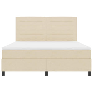vidaXL Lit coffre tapissier avec matelas crème 180 x 200 cm Tissu