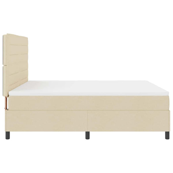vidaXL Lit coffre tapissier avec matelas crème 180 x 200 cm Tissu