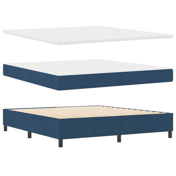 Boxspringbett Blau 180x200 cm mit Matratze