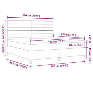 Boxspringbett Blau 180x200 cm mit Matratze