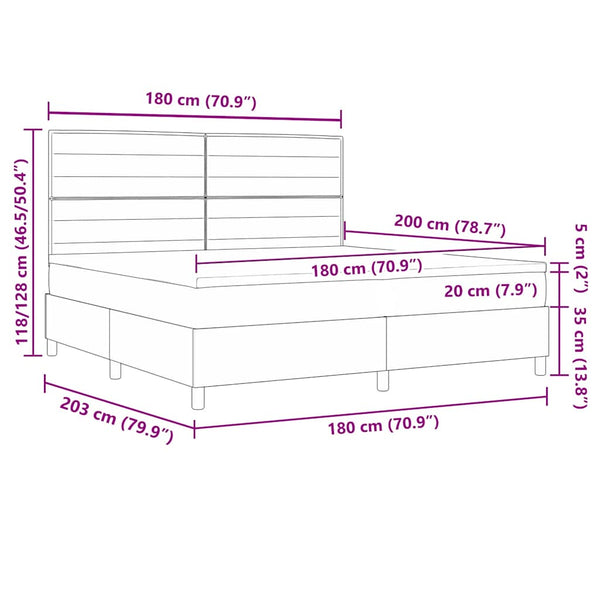 Boxspringbett Blau 180x200 cm mit Matratze