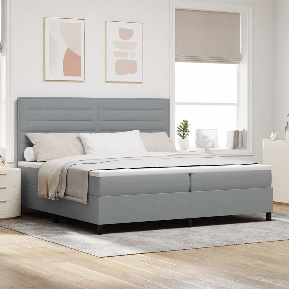 Boxspringbett mit Matratze Hellgrau 200x200 cm