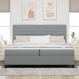 Boxspringbett mit Matratze Hellgrau 200x200 cm