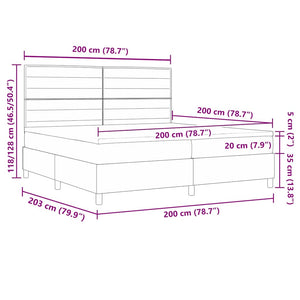 Boxspringbett mit Matratze Hellgrau 200x200 cm