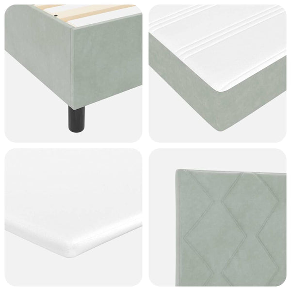 Boxspringbett mit Kopfteil Hellgrau 90x200 cm