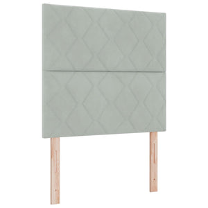 Boxspringbett mit Kopfteil Hellgrau 90x200 cm