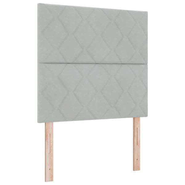 Boxspringbett mit Kopfteil Hellgrau 90x200 cm