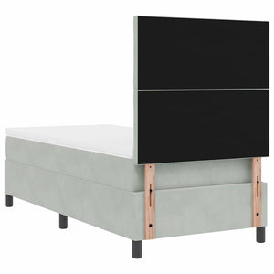 Boxspringbett mit Kopfteil Hellgrau 90x200 cm