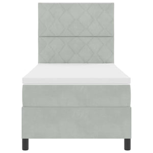 Boxspringbett mit Kopfteil Hellgrau 90x200 cm