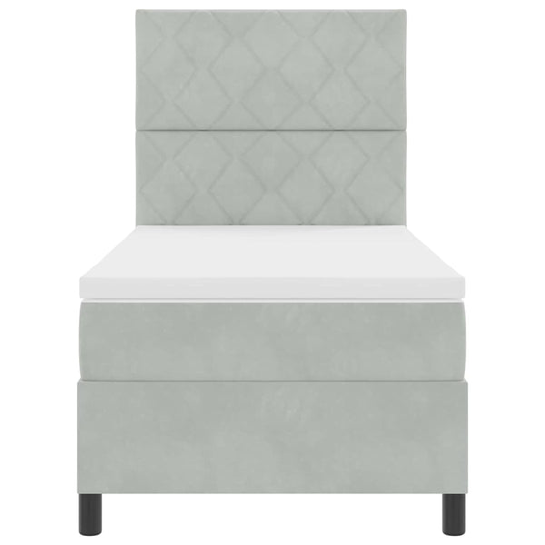 Boxspringbett mit Kopfteil Hellgrau 90x200 cm