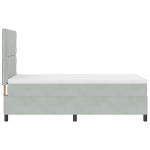 Boxspringbett mit Kopfteil Hellgrau 90x200 cm