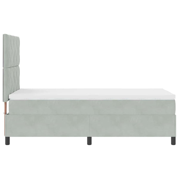 Boxspringbett mit Kopfteil Hellgrau 90x200 cm