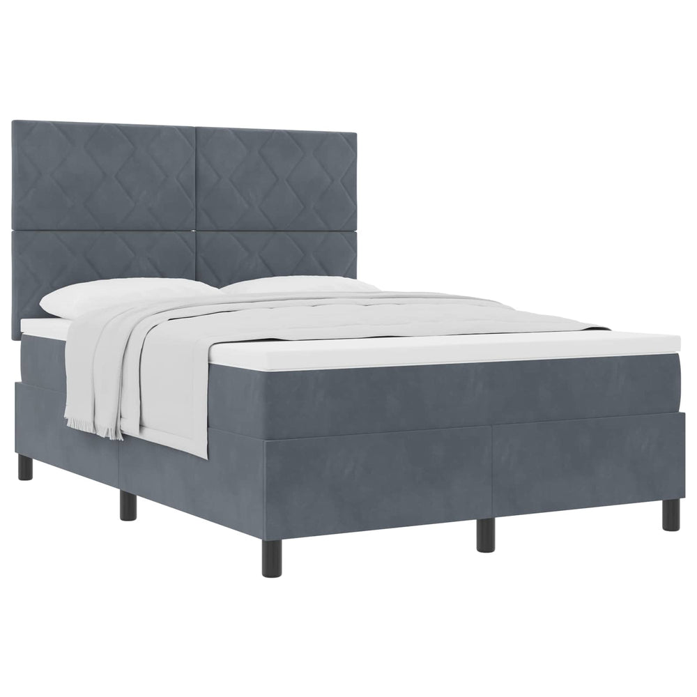 Boxspringbett Dunkelgrau Samt 140x190 cm