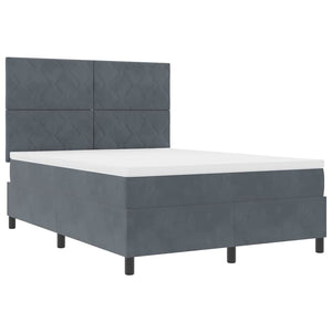 Boxspringbett Dunkelgrau Samt 140x190 cm