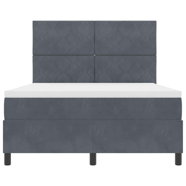 Boxspringbett Dunkelgrau Samt 140x190 cm