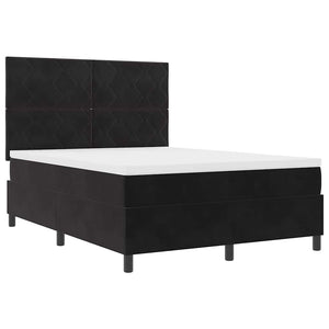 Boxspringbett Schwarz Samt 140x200 cm