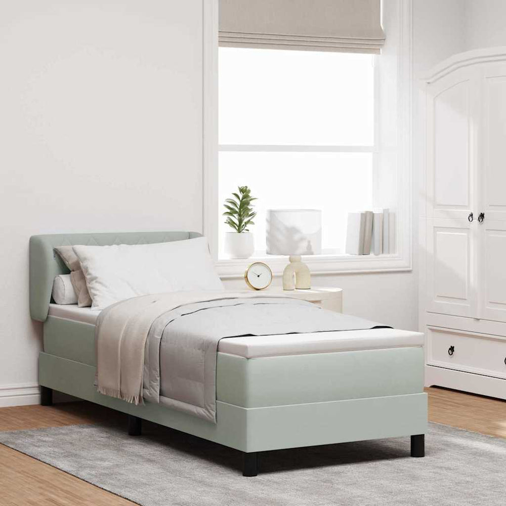 vidaXL Lit tapissier avec tête de lit Gris clair 80 x 200 cm Velours